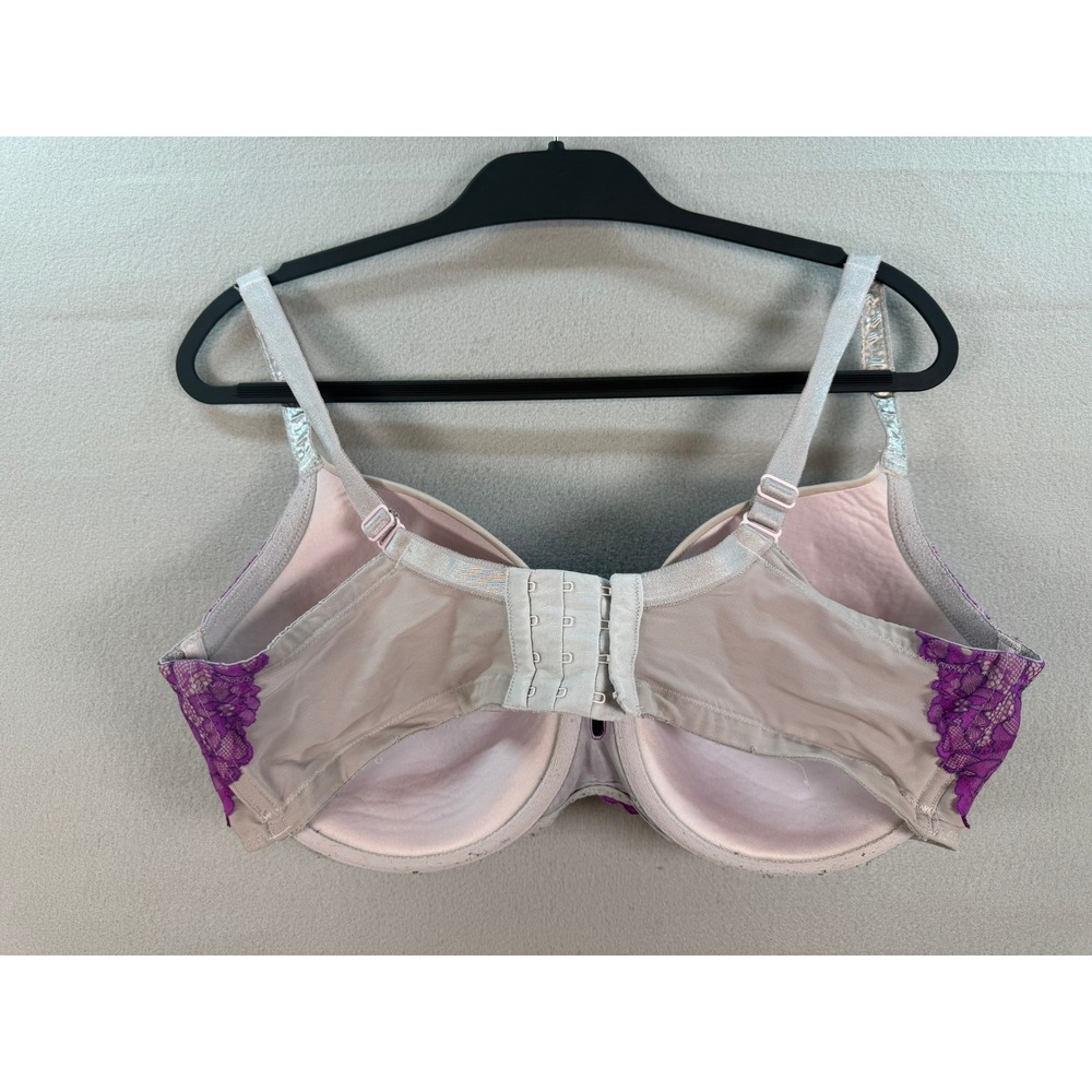 Torrid Purple Floral Lace Push Up Underwire Bra 40DDD Gray Padded Strappy 40 DDD - Picture 2 of 7